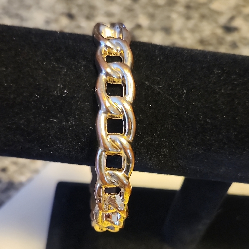 Gold Tone Chain Bangle Bracelet